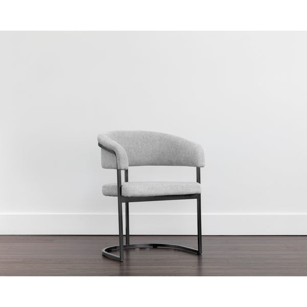 Marris Dining Armchair - Gunmetal - Belfast Heather Grey