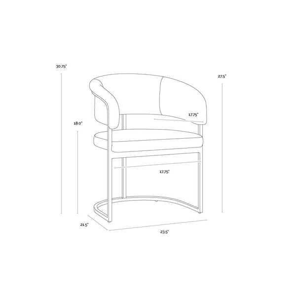 Marris Dining Armchair - Gunmetal - Belfast Heather Grey