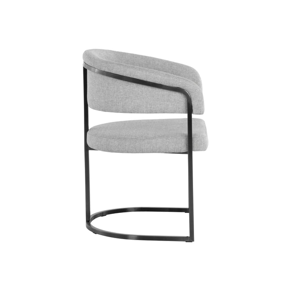 Marris Dining Armchair - Gunmetal - Belfast Heather Grey