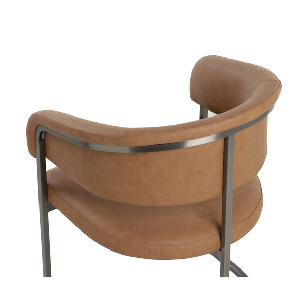 Marris Dining Armchair - Gunmetal - Milliken Cognac