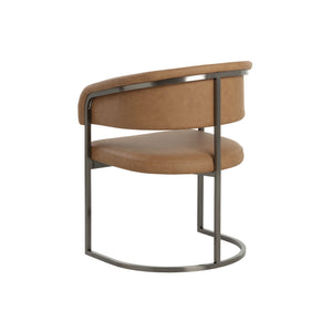 Marris Dining Armchair - Gunmetal - Milliken Cognac