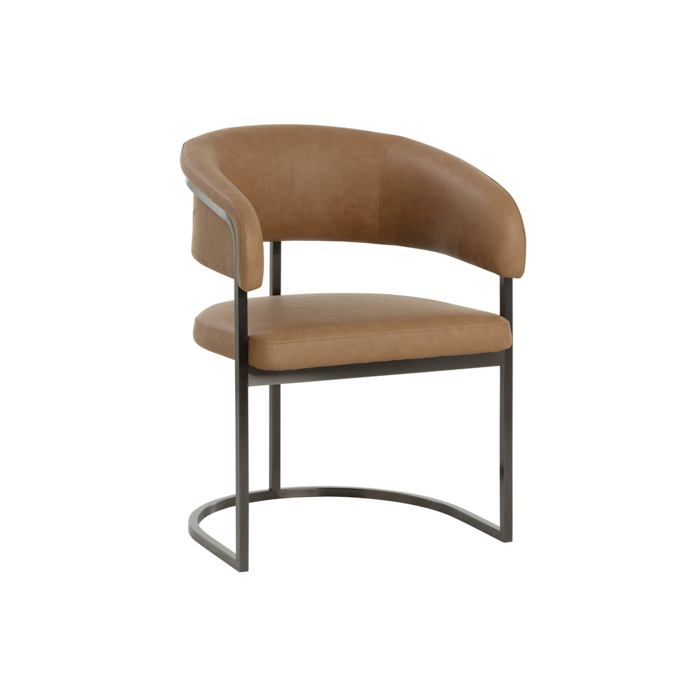 Marris Dining Armchair - Gunmetal - Milliken Cognac