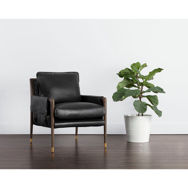 Mauti Armchair - Distressed Brown - Cortina Black Leather