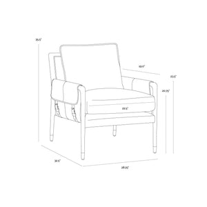 Mauti Armchair - Distressed Brown - Cortina Black Leather