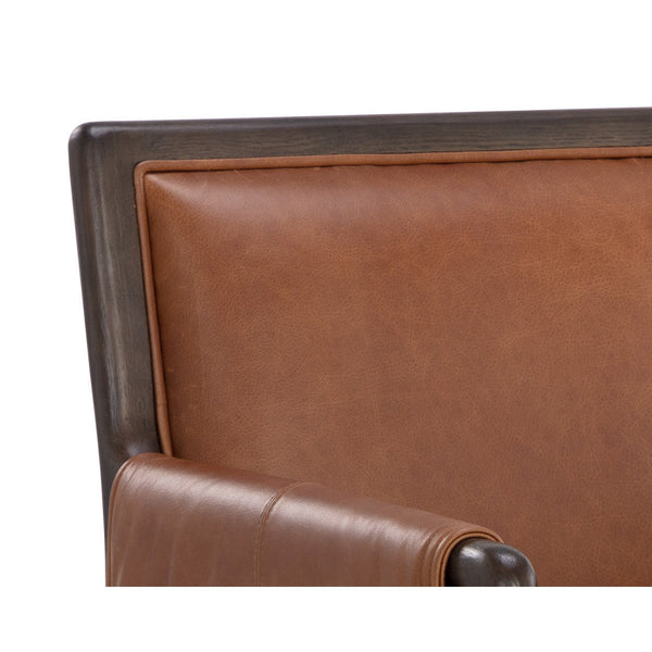 Mauti Dining Armchair - Brown - Shalimar Tobacco Leather