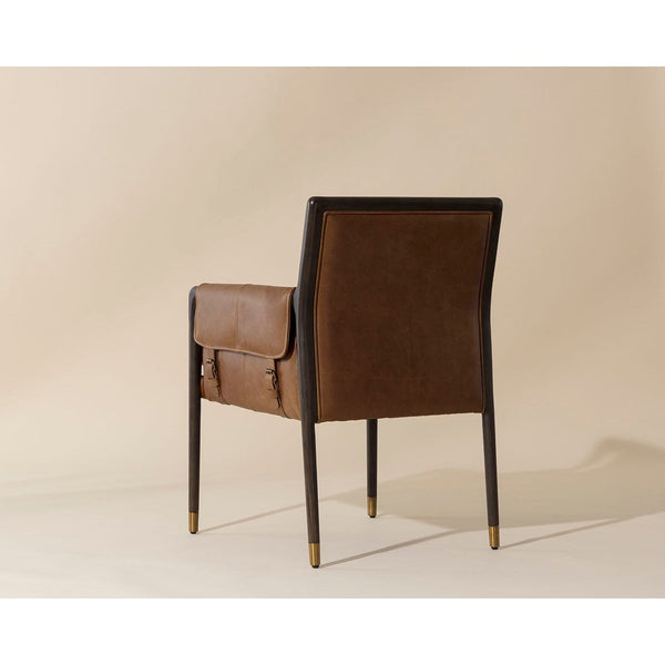 Mauti Dining Armchair - Brown - Shalimar Tobacco Leather
