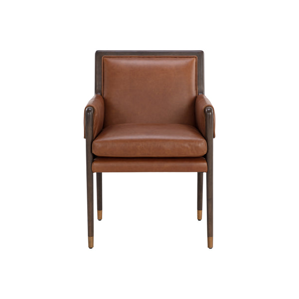 Mauti Dining Armchair - Brown - Shalimar Tobacco Leather