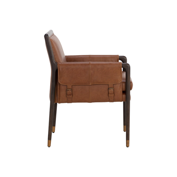 Mauti Dining Armchair - Brown - Shalimar Tobacco Leather