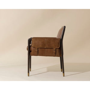 Mauti Dining Armchair - Brown - Shalimar Tobacco Leather