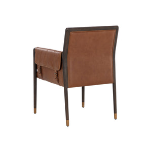 Mauti Dining Armchair - Brown - Shalimar Tobacco Leather