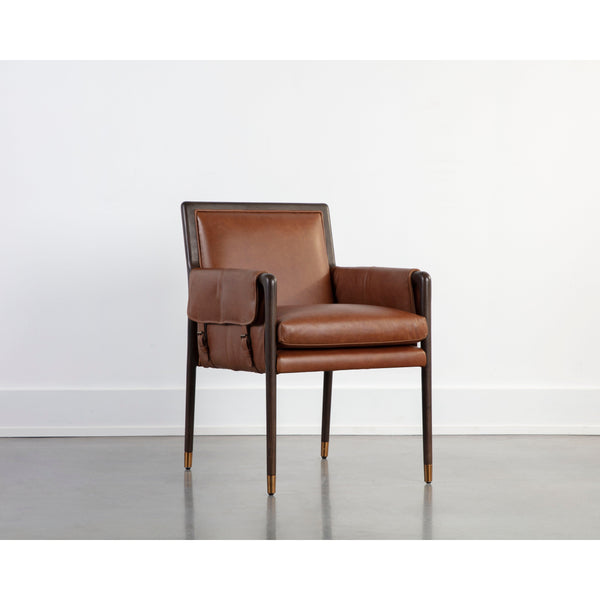 Mauti Dining Armchair - Brown - Shalimar Tobacco Leather