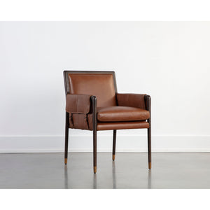 Mauti Dining Armchair - Brown - Shalimar Tobacco Leather