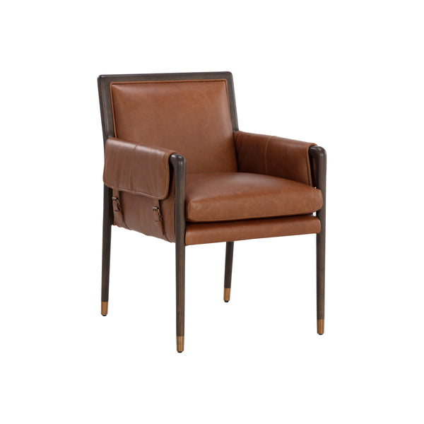 Mauti Dining Armchair - Brown - Shalimar Tobacco Leather