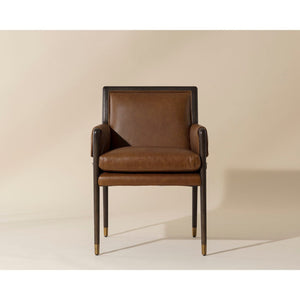 Mauti Dining Armchair - Brown - Shalimar Tobacco Leather