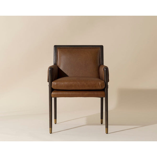 Mauti Dining Armchair - Brown - Shalimar Tobacco Leather