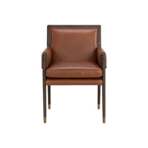 Mauti Dining Armchair - Brown - Shalimar Tobacco Leather