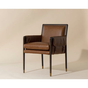 Mauti Dining Armchair - Brown - Shalimar Tobacco Leather