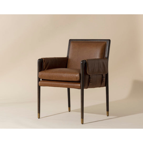 Mauti Dining Armchair - Brown - Shalimar Tobacco Leather