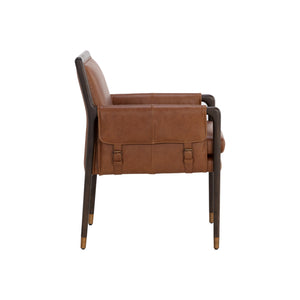 Mauti Dining Armchair - Brown - Shalimar Tobacco Leather