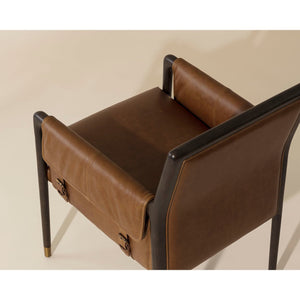 Mauti Dining Armchair - Brown - Shalimar Tobacco Leather