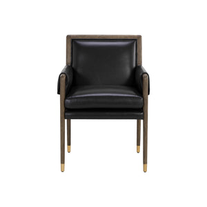 Mauti Dining Armchair - Distressed Brown - Cortina Black Leather