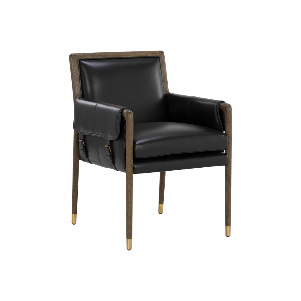 Mauti Dining Armchair - Distressed Brown - Cortina Black Leather