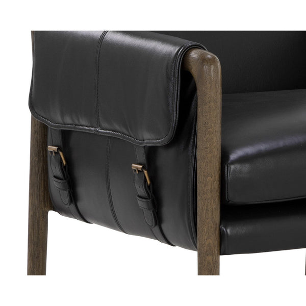 Mauti Dining Armchair - Distressed Brown - Cortina Black Leather