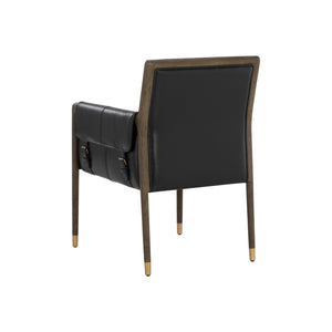 Mauti Dining Armchair - Distressed Brown - Cortina Black Leather