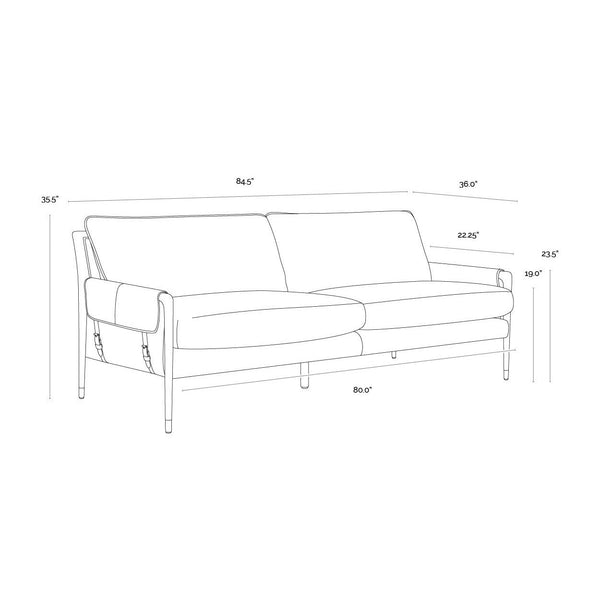 Mauti Sofa - Brown - Vault Fog / Bravo Cognac