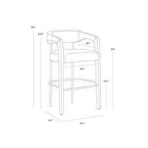 Mavia Barstool - Ludlow Sesame Leather