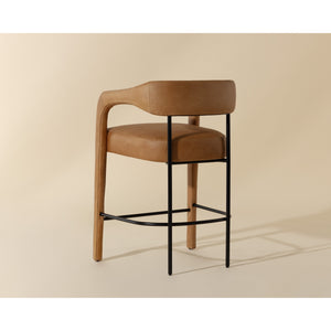 Mavia Counter Stool - Ludlow Sesame Leather