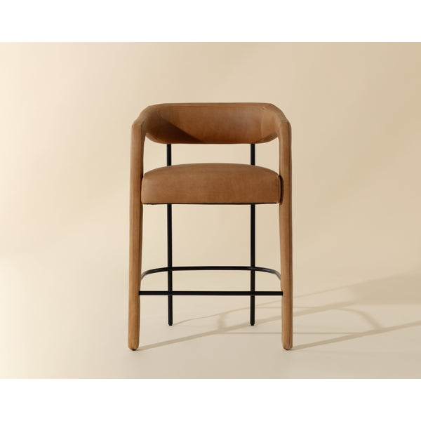 Mavia Counter Stool - Ludlow Sesame Leather
