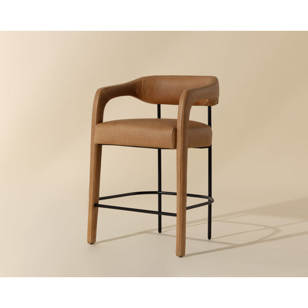 Mavia Counter Stool - Ludlow Sesame Leather