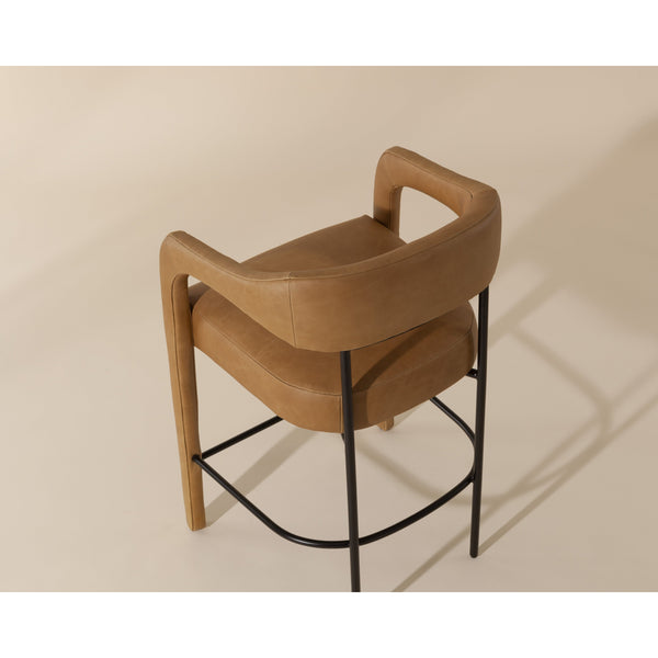 Mavia Counter Stool - Ludlow Sesame Leather