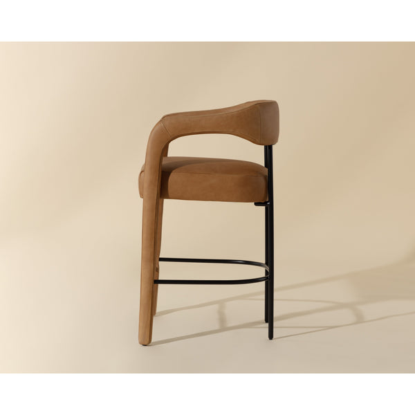 Mavia Counter Stool - Ludlow Sesame Leather
