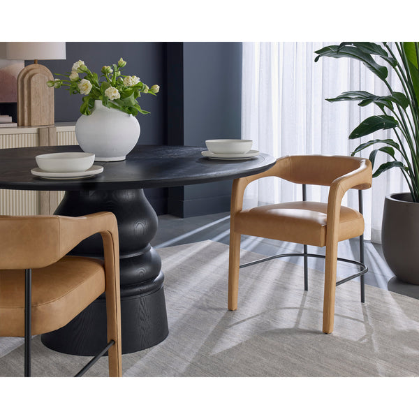 Mavia Dining Armchair - Ludlow Sesame Leather