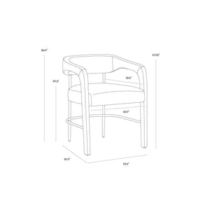 Mavia Dining Armchair - Ludlow Sesame Leather