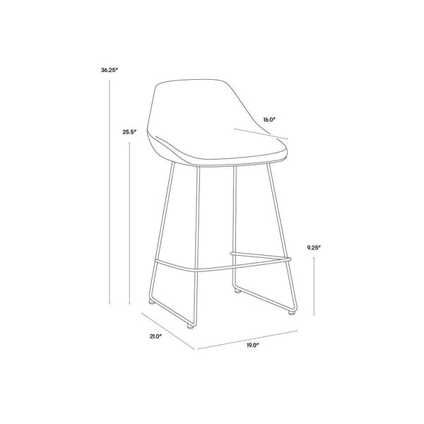 Mccoy Counter Stool - November Grey / Cinnamon Brown