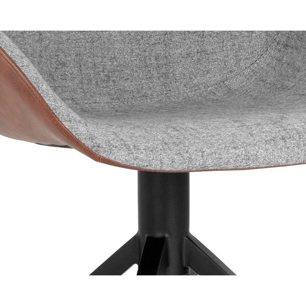 Mccoy Swivel Dining Chair - November Grey / Cinnamon Brown