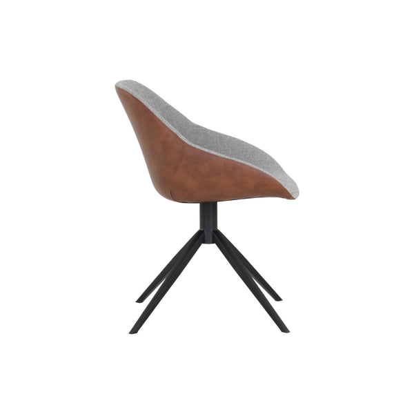Mccoy Swivel Dining Chair - November Grey / Cinnamon Brown