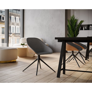 Mccoy Swivel Dining Chair - November Grey / Cinnamon Brown
