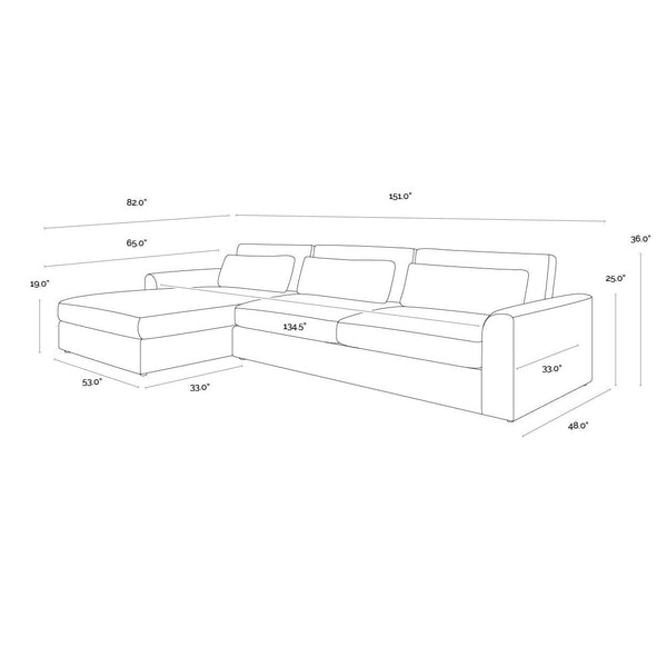 Merrick Sofa Chaise Laf - Ernst Silverstone