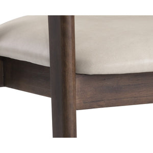 Milton Dining Armchair - Smoke Acacia - Bravo Cream