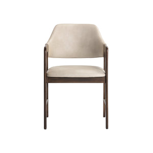 Milton Dining Armchair - Smoke Acacia - Bravo Cream