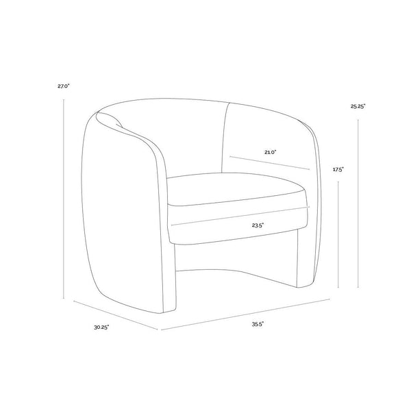 Mircea Lounge Chair - Bergen Ivory