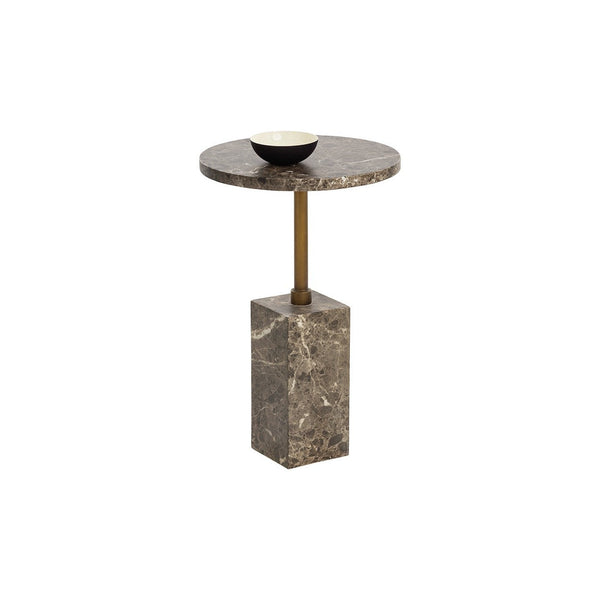 Mizani End Table - Marble Look - Dark Emperador