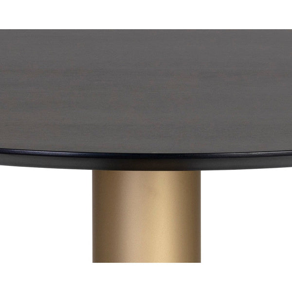 Monaco Bistro Table - Gold - Grey Marble / Charcoal Grey - 35.5"