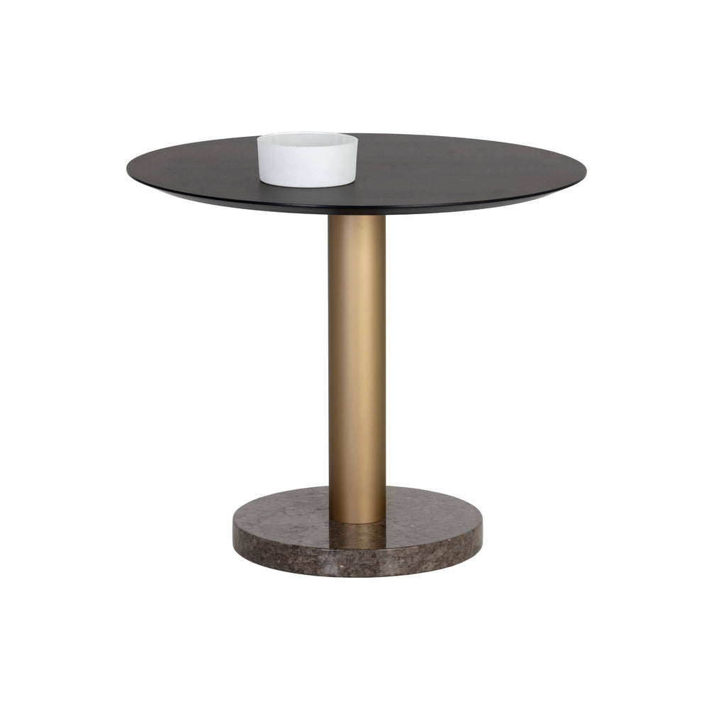 Monaco Bistro Table - Gold - Grey Marble / Charcoal Grey - 35.5"