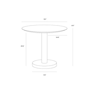 Monaco Bistro Table - Gold - Grey Marble / Charcoal Grey - 35.5"