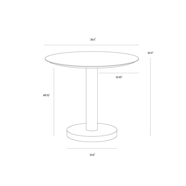 Monaco Bistro Table - Gold - Grey Marble / Charcoal Grey - 35.5"